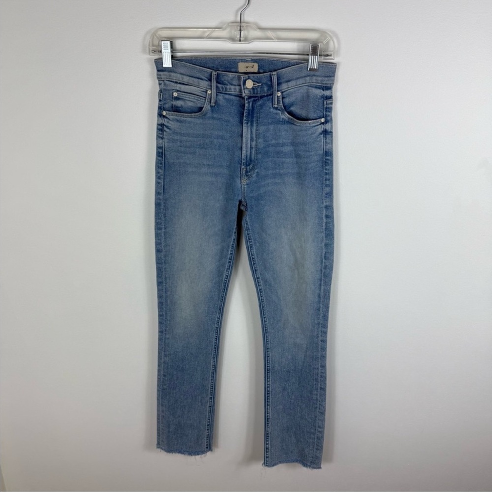 Mother The Mid Rise Dazzler Ankle Fray Jeans Reading By The Pool Wash - Picture 2 of 9